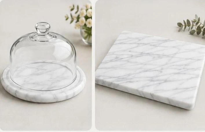 Marble cake dome and serving board